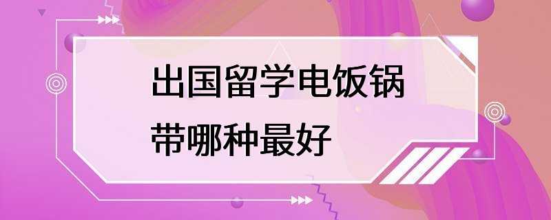 出国留学电饭锅带哪种最好