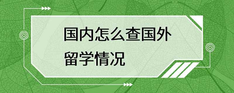 国内怎么查国外留学情况