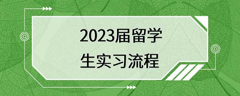 2023届留学生实习流程