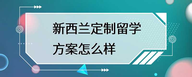 新西兰定制留学方案怎么样