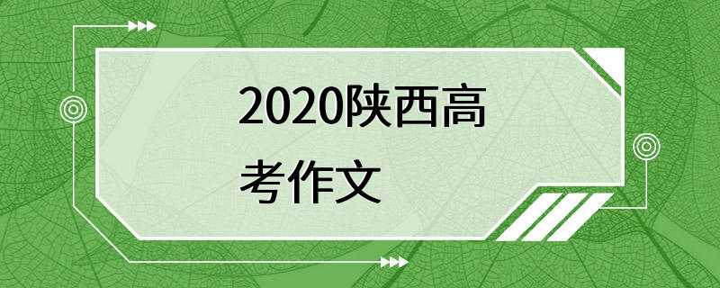 2020陕西高考作文