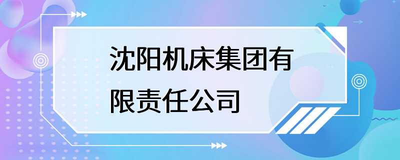 沈阳机床集团有限责任公司