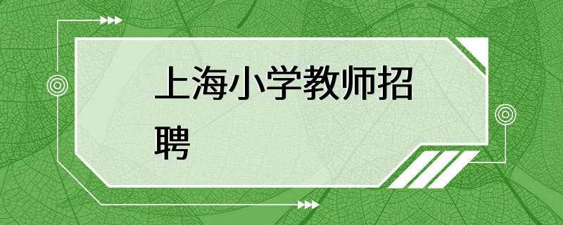 上海小学教师招聘