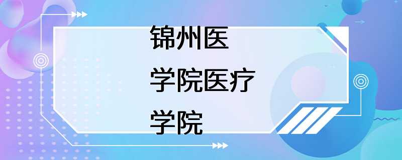 锦州医学院医疗学院