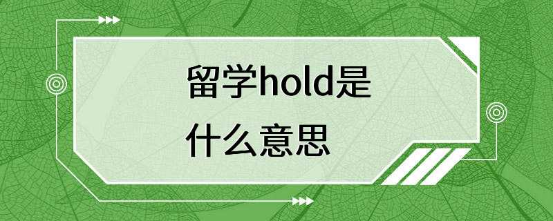 留学hold是什么意思