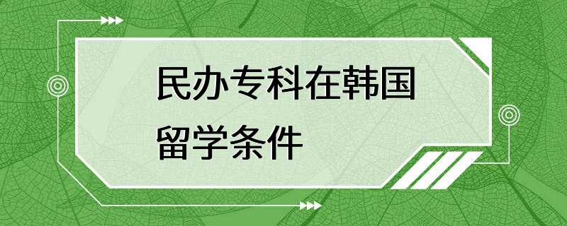 民办专科在韩国留学条件