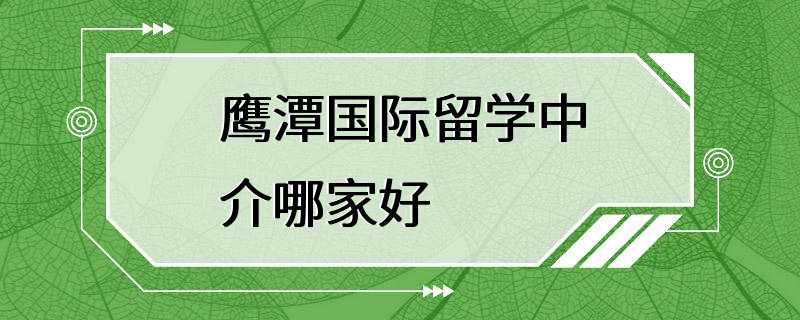 鹰潭国际留学中介哪家好