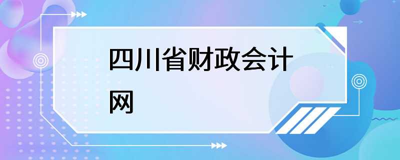 四川省财政会计网