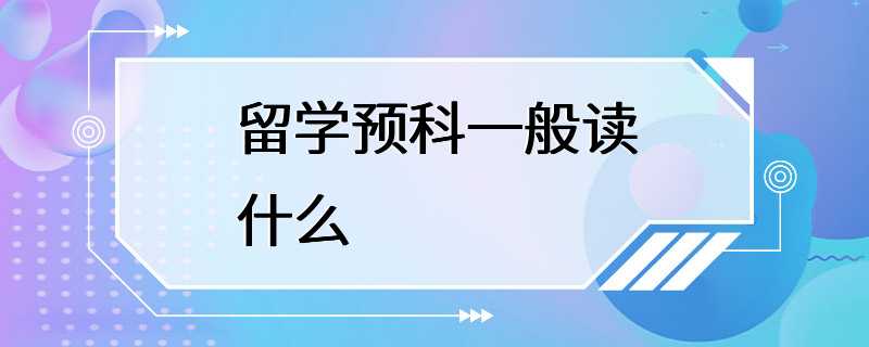 留学预科一般读什么