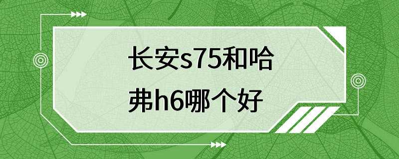 长安s75和哈弗h6哪个好