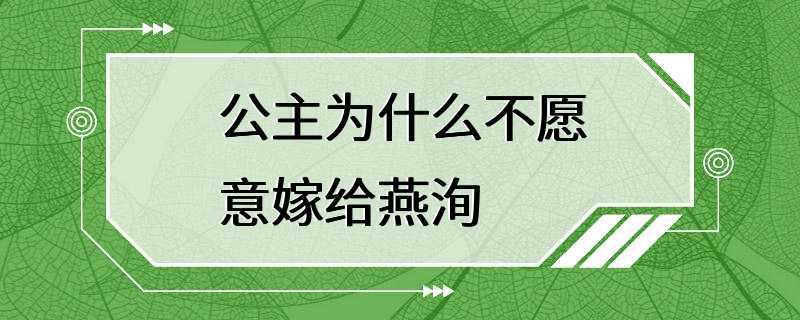 公主为什么不愿意嫁给燕洵