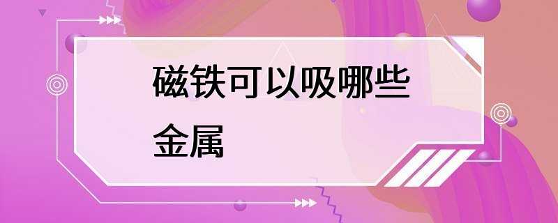 磁铁可以吸哪些金属