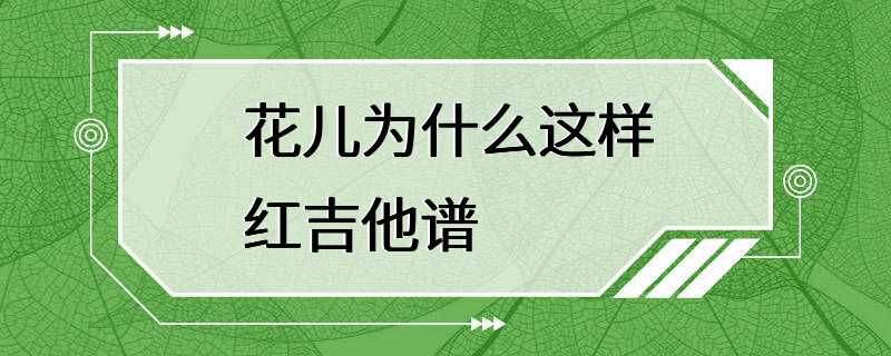 花儿为什么这样红吉他谱