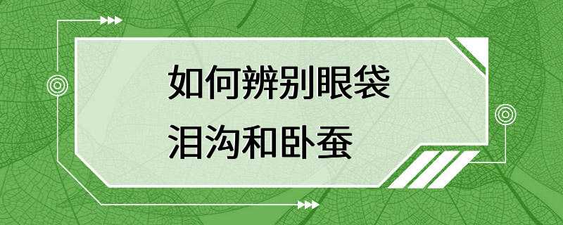 如何辨别眼袋 泪沟和卧蚕