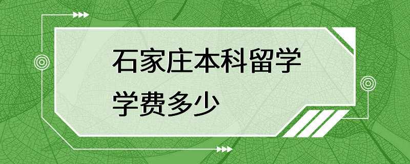 石家庄本科留学学费多少