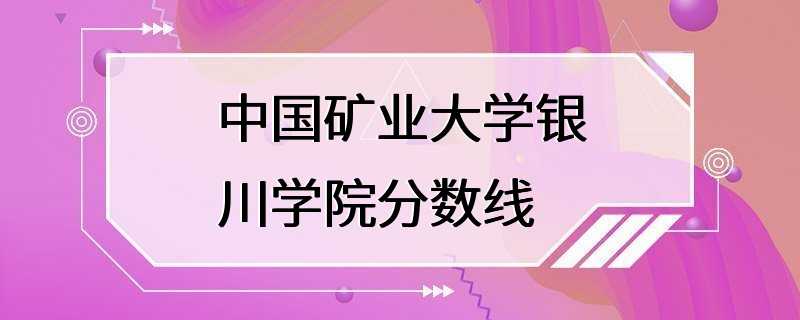 中国矿业大学银川学院分数线