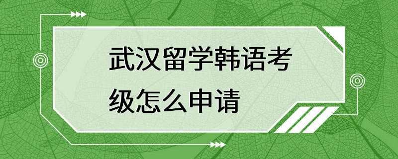 武汉留学韩语考级怎么申请