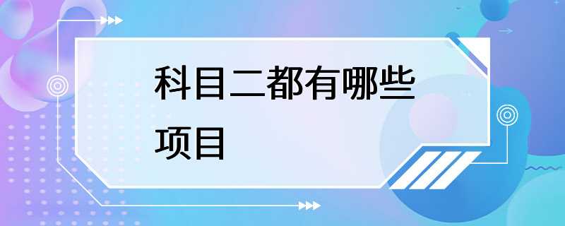 科目二都有哪些项目