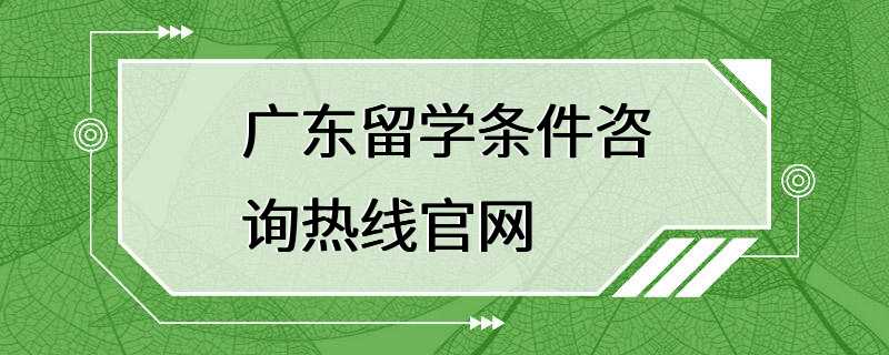 广东留学条件咨询热线官网