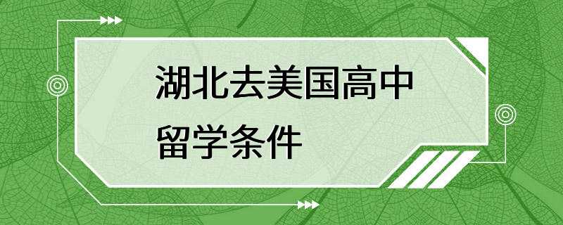 湖北去美国高中留学条件