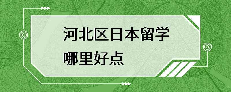 河北区日本留学哪里好点