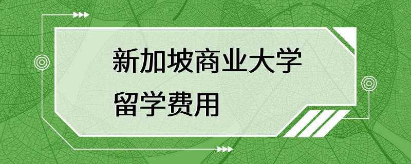 新加坡商业大学留学费用