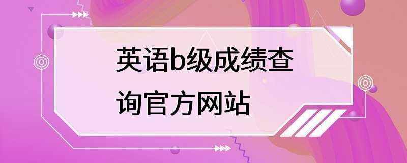 英语b级成绩查询官方网站