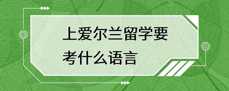 上爱尔兰留学要考什么语言