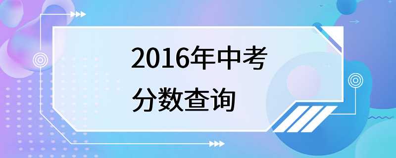 2016年中考分数查询