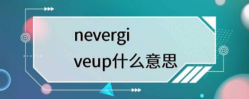 nevergiveup什么意思