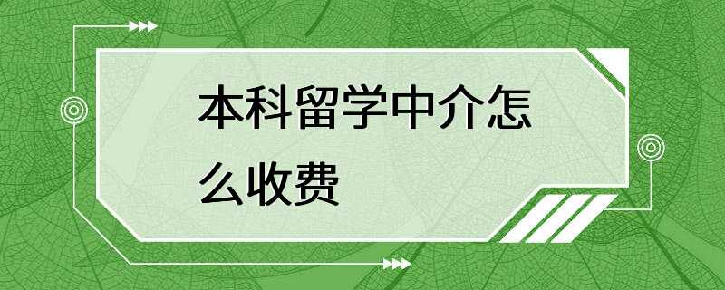 本科留学中介怎么收费