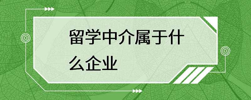 留学中介属于什么企业