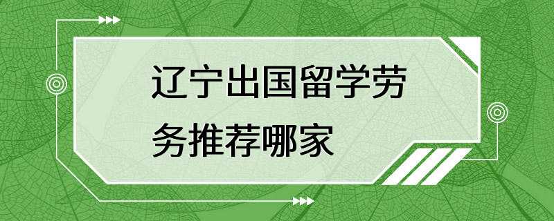 辽宁出国留学劳务推荐哪家