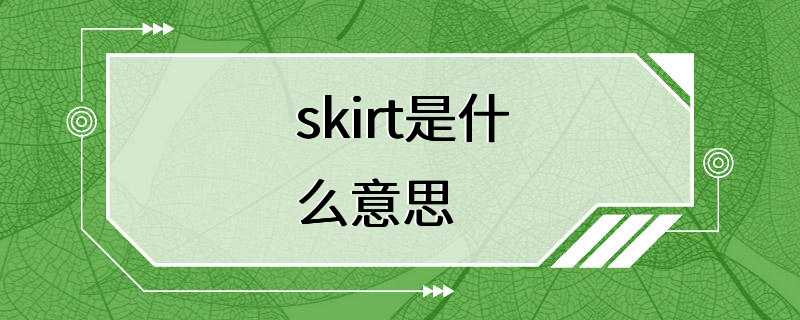 skirt是什么意思