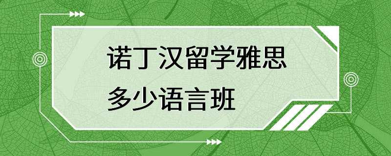 诺丁汉留学雅思多少语言班