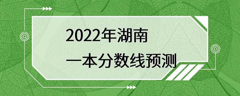 2022年湖南一本分数线预测