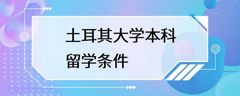 土耳其大学本科留学条件