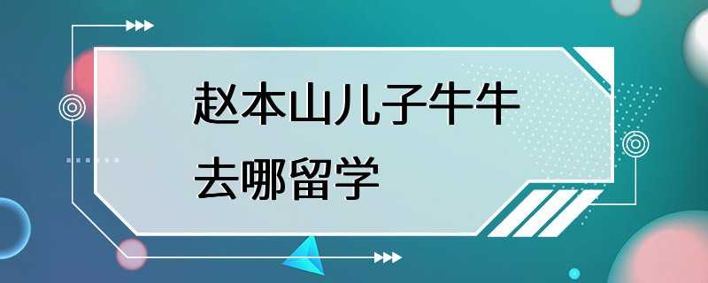 赵本山儿子牛牛去哪留学