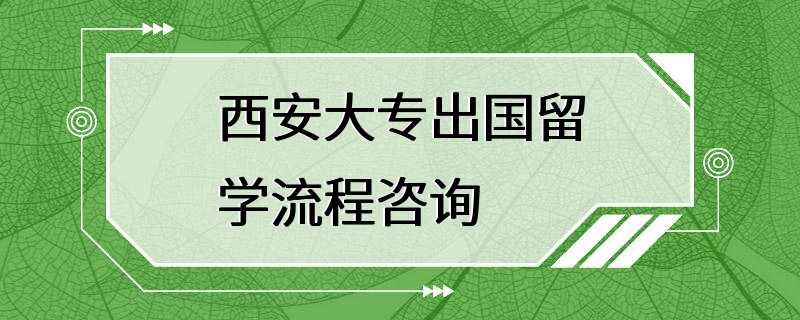 西安大专出国留学流程咨询