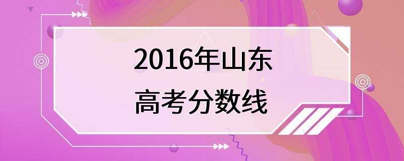 2016年山东高考分数线