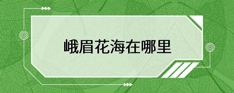 峨眉花海在哪里