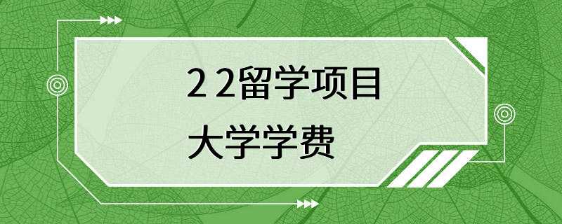 2 2留学项目大学学费