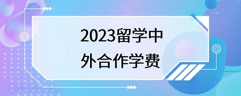 2023留学中外合作学费