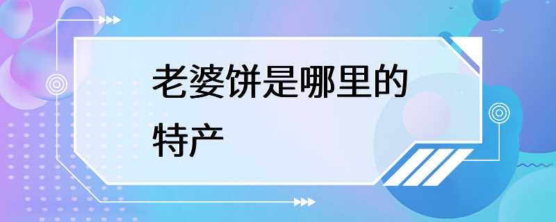 老婆饼是哪里的特产