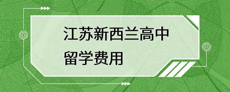 江苏新西兰高中留学费用