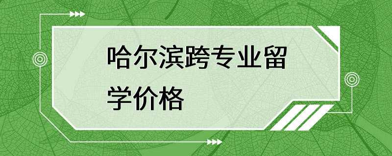 哈尔滨跨专业留学价格