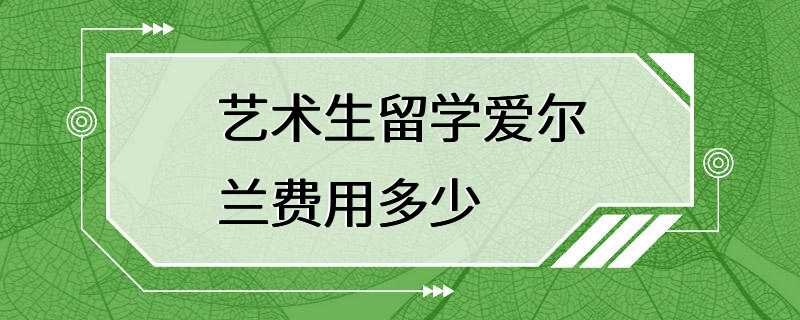 艺术生留学爱尔兰费用多少