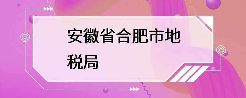 安徽省合肥市地税局