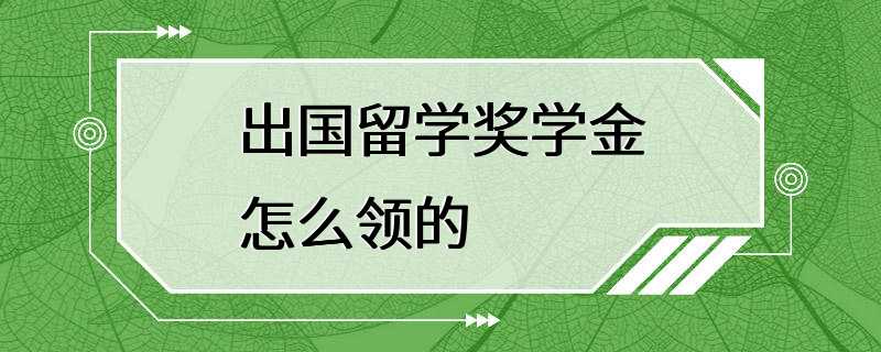 出国留学奖学金怎么领的