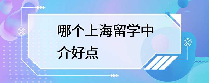 哪个上海留学中介好点